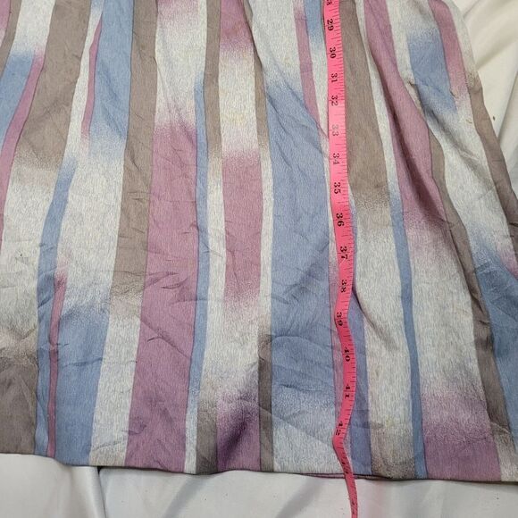 VINTAGE 70s striped short sleeve fit and flare midi day dress M - Picture 14 of 16